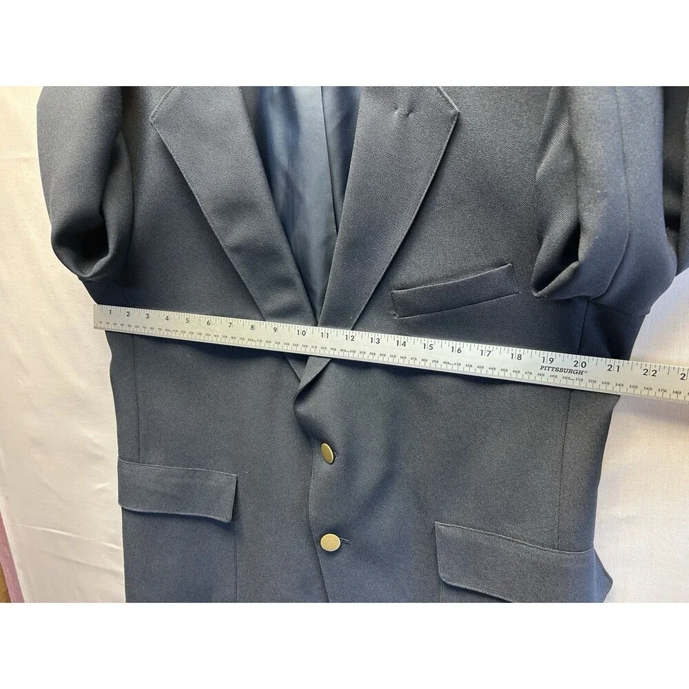 Vintage Levis Action Suit Mens 44S 2PC Set 70s Disco Mod Blazer Pants 38x29 Navy